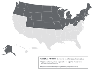 Image of a map depicting the North Zone defined by the Department Of Energy